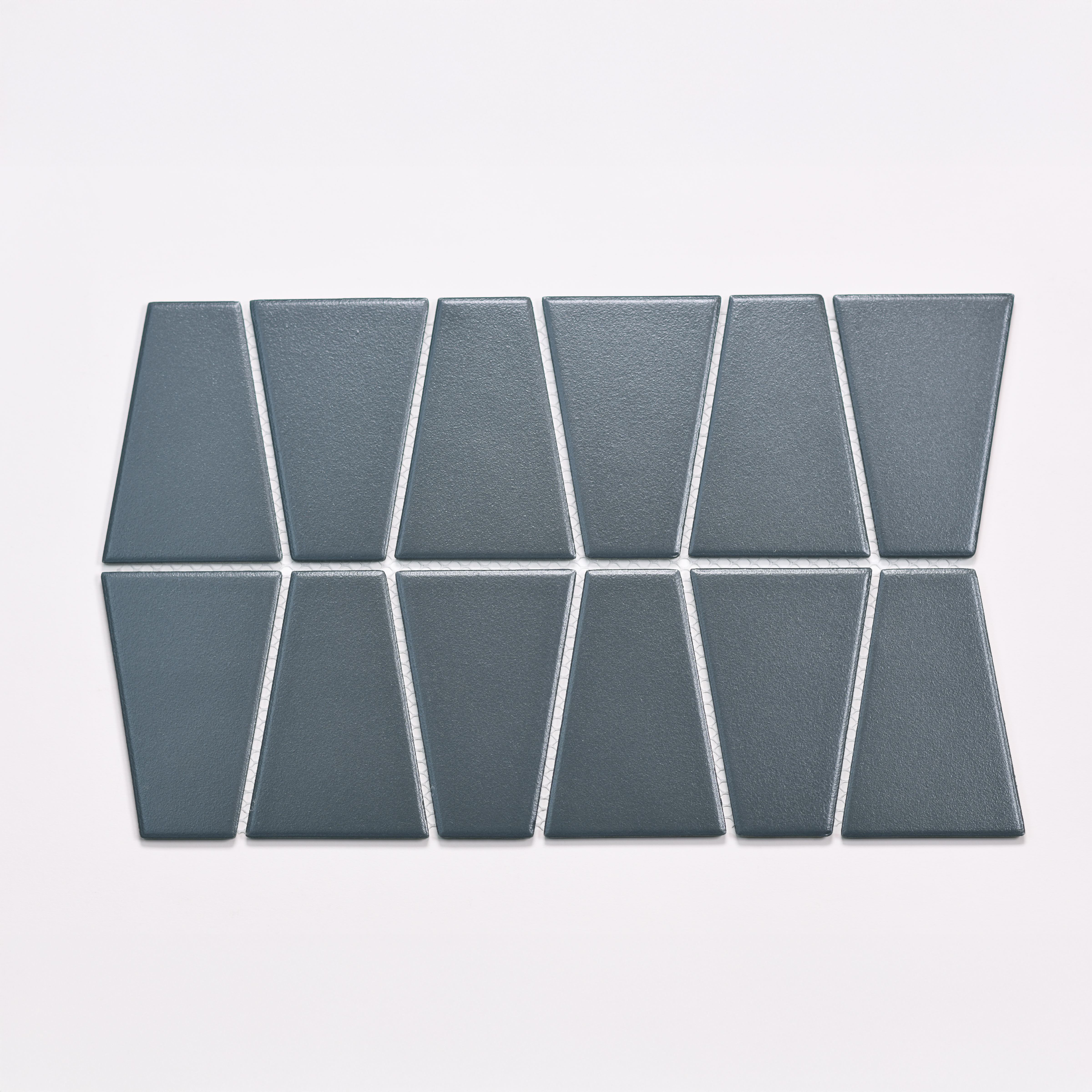 Marin Trapezoid Matte Porcelain Mosaic in Midnight Tide